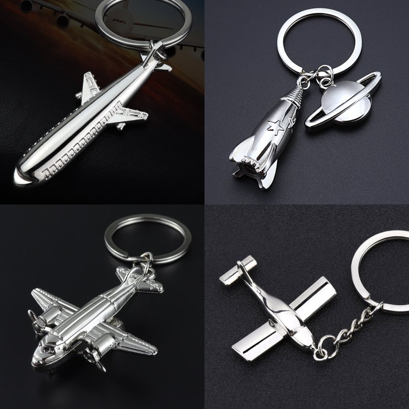 Custom Metal Keychain Aviation Accessories Keyring F 16 Air Plane Key Chain Airplane Plane Keyring Customized 3D Keychain