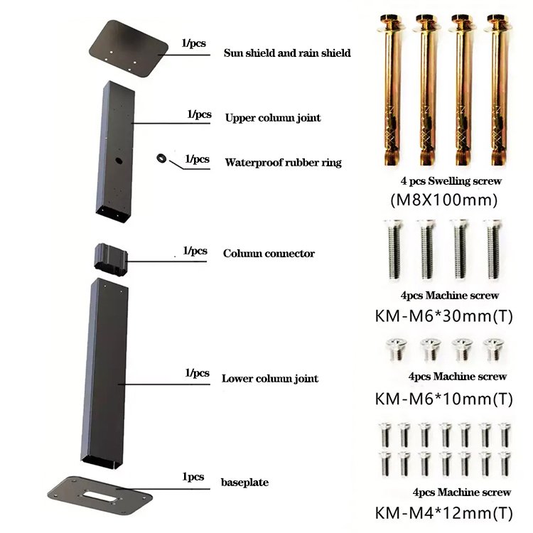 Fisher Custom IP65 Universal Electric Vehicle Charging Pedestal Stand Stand Alone EV Charger Station Manufacturing