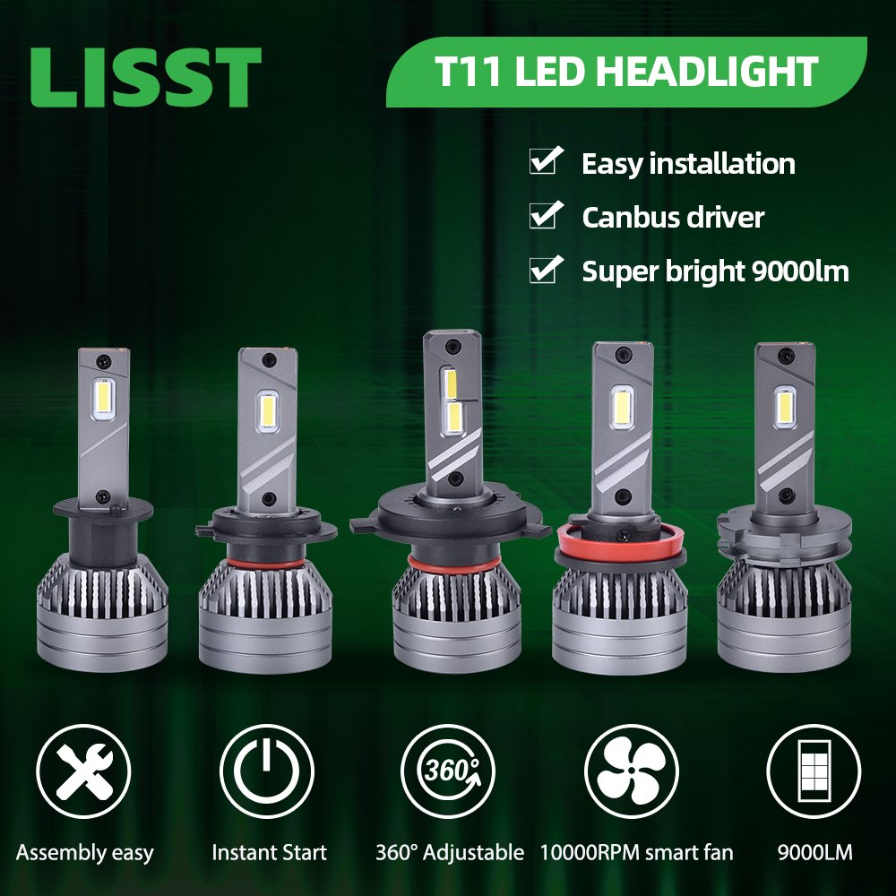 Car Accessories Ip67 Aviation Aluminum 6063 China 45 Watts 4500Lm Per Bulb Tri Color H4 Led Head Light Headlight for Car