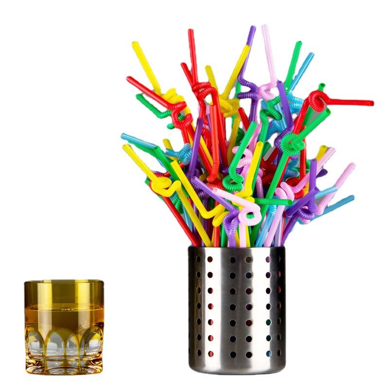 Colourful Drinking Straw Bar Accessories Artistic Disposable Plastic Drinking Straws