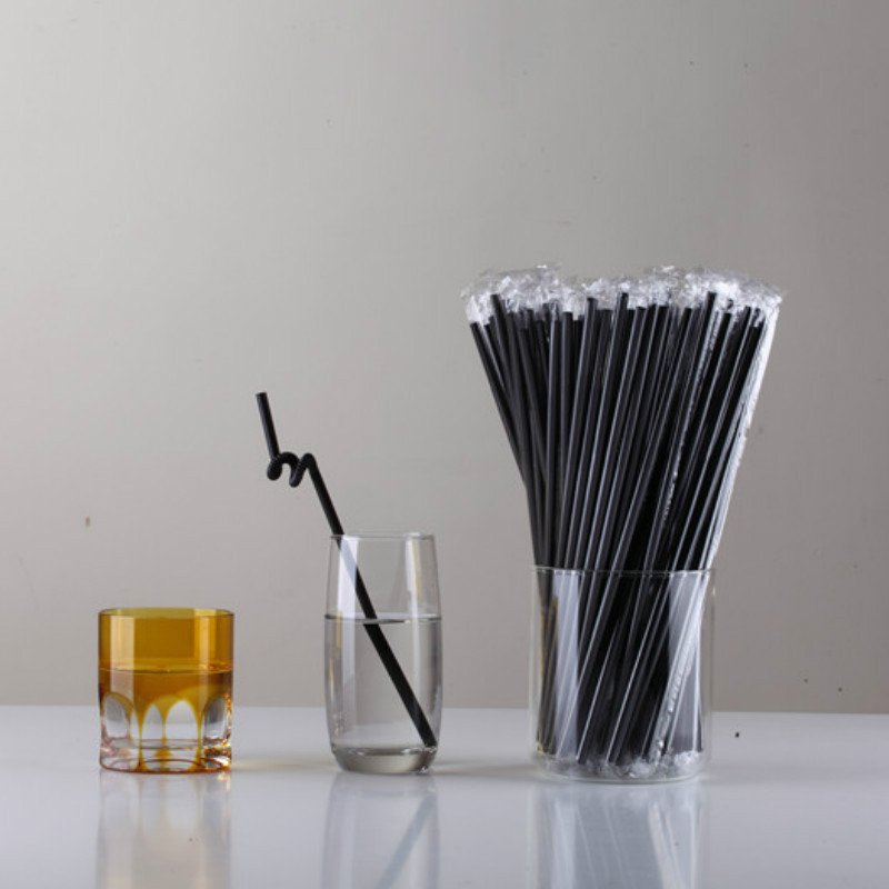 Colourful Drinking Straw Bar Accessories Artistic Disposable Plastic Drinking Straws