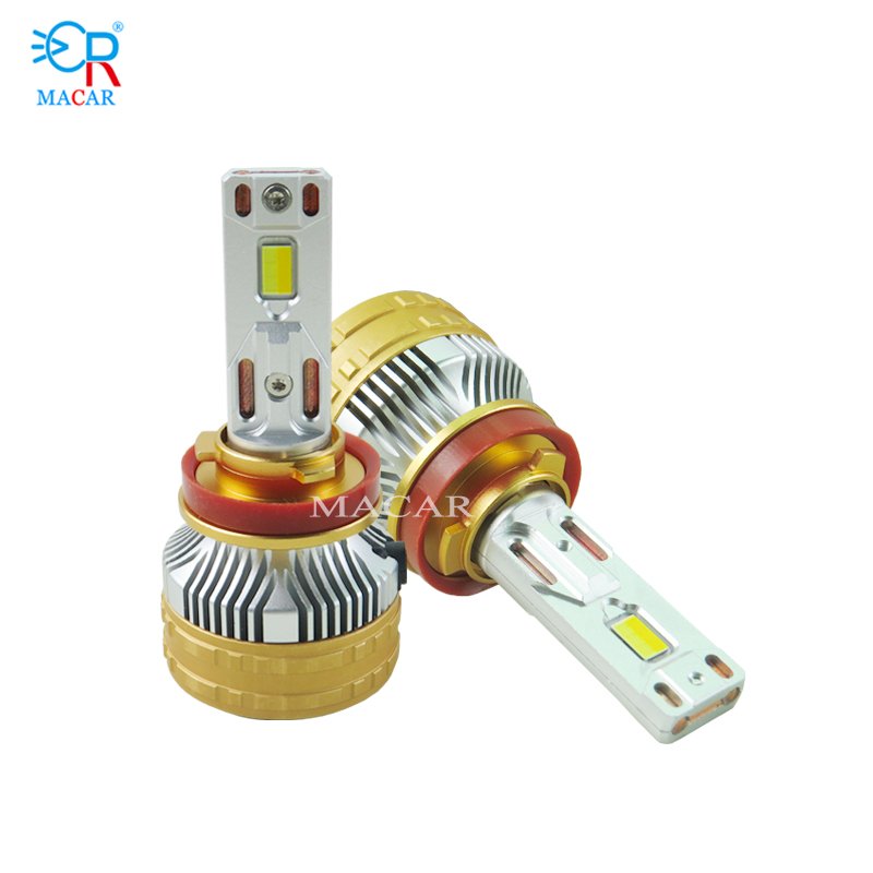 MACAR 2025 New Arrival 3colors Car Head Lamp H7 H11 120w 12000lm Led Headlight Bulb 12v H11 Tri Color Led Headlight