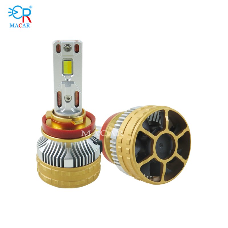 MACAR 2025 New Arrival 3colors Car Head Lamp H7 H11 120w 12000lm Led Headlight Bulb 12v H11 Tri Color Led Headlight