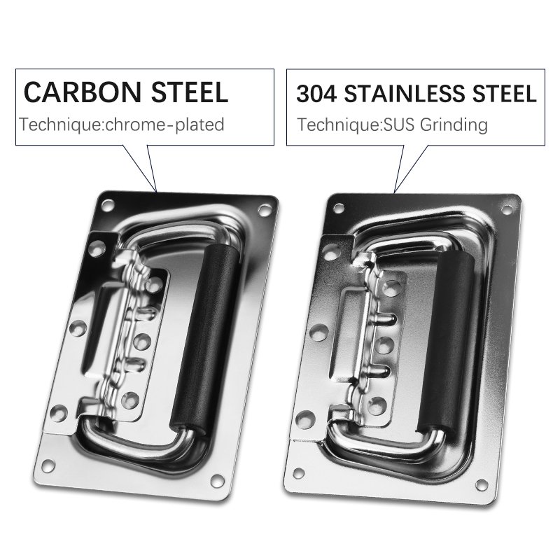Flight Case Accessories Battery Handle 110 Cover Ring Chassis Handle 304 Stainless Steel Industrial Embedded Spring Handle