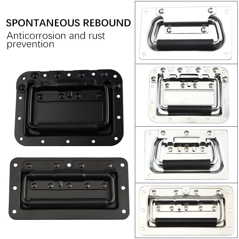 Flight Case Accessories Battery Handle 110 Cover Ring Chassis Handle 304 Stainless Steel Industrial Embedded Spring Handle