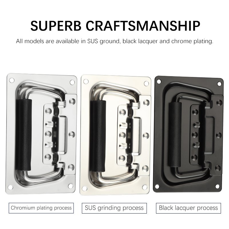 Flight Case Accessories Battery Handle 110 Cover Ring Chassis Handle 304 Stainless Steel Industrial Embedded Spring Handle