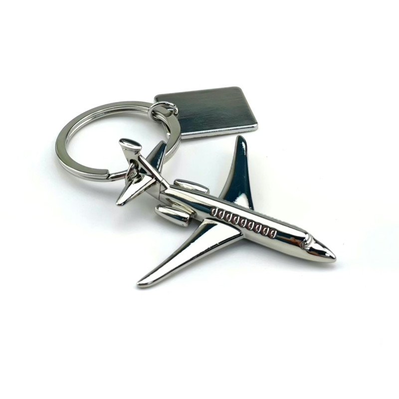Airplane Model Tag Key Ring Metal Plane Keychain Unisex Civil Aviation Pilot Gift Aircraft Keyfob Airline Promo Gifts