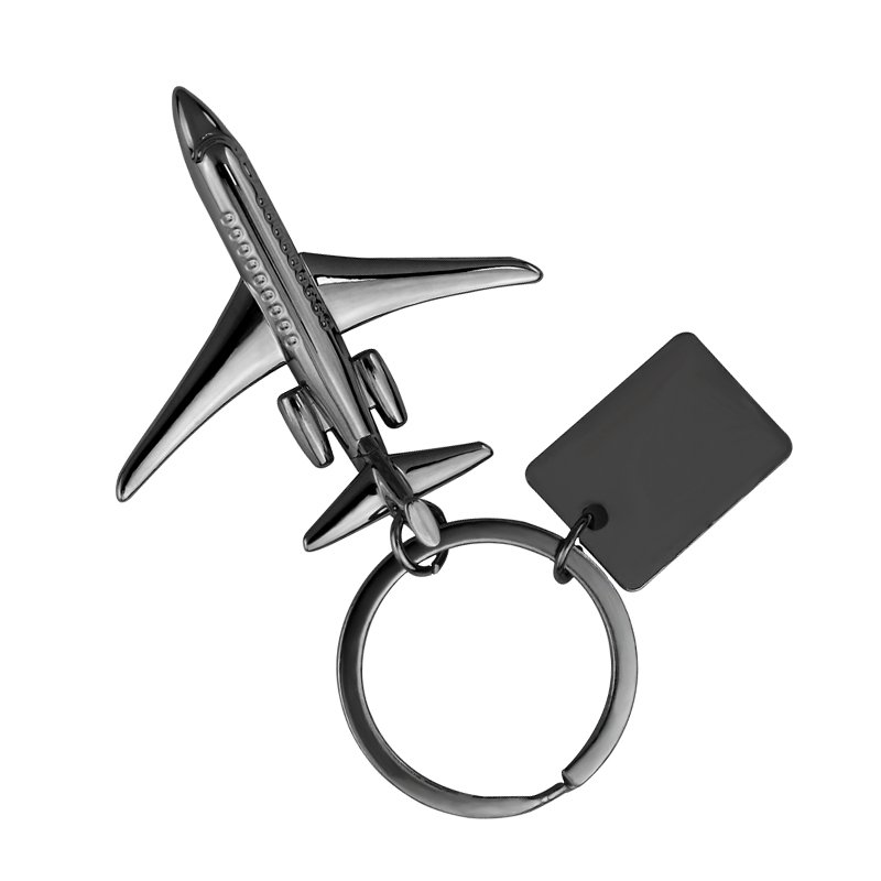 Airplane Model Tag Key Ring Metal Plane Keychain Unisex Civil Aviation Pilot Gift Aircraft Keyfob Airline Promo Gifts
