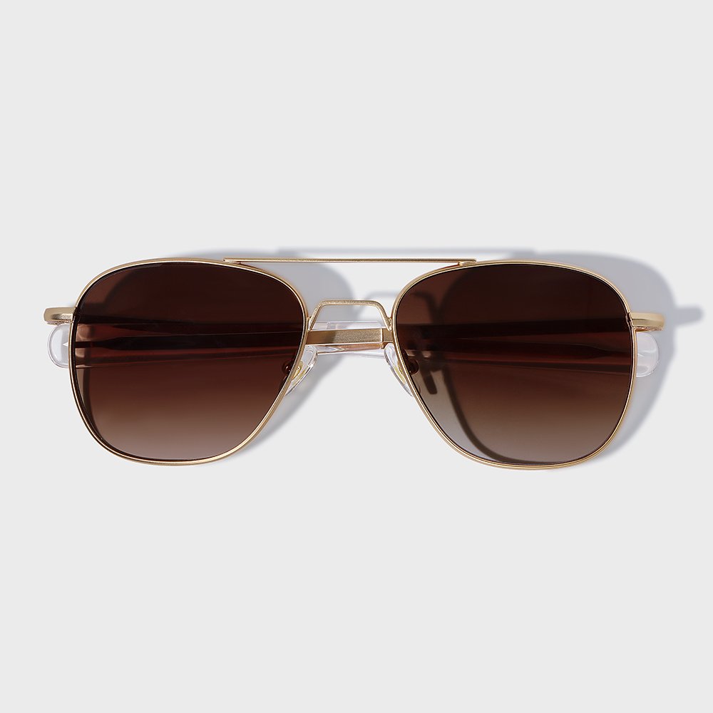 Yeetian 2024 High End Men Luxury Gold Frame Custom Double Bridge Design Aviation Sunglasses