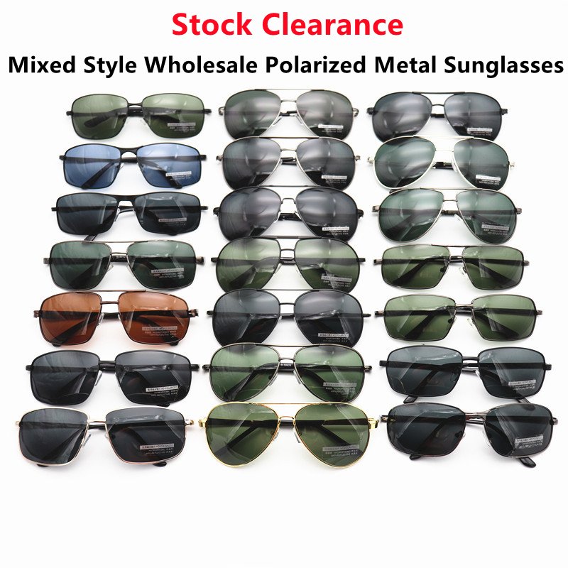 Factory Stock Clearance Classic Aviation Metal Polarized Mens Sunglasses