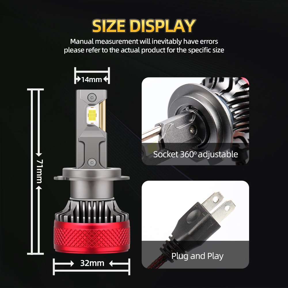 Roadsun P9 H7 120W 6500K Led Canbus Car Lamp With CE FCC RoHS Vehicles Accessories 9005 9006 HB4 HB3 H1 H4 H11 Led Headlight