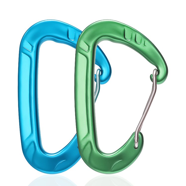 JRSGS Camping Keyring Hammock Clip Wire Gate Carabiner Aluminium Snap Hook 12kN Customized Logo S7803S