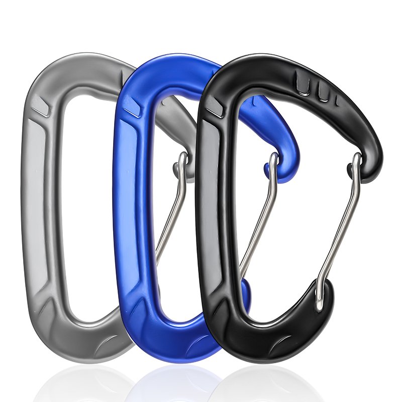 JRSGS Camping Keyring Hammock Clip Wire Gate Carabiner Aluminium Snap Hook 12kN Customized Logo S7803S