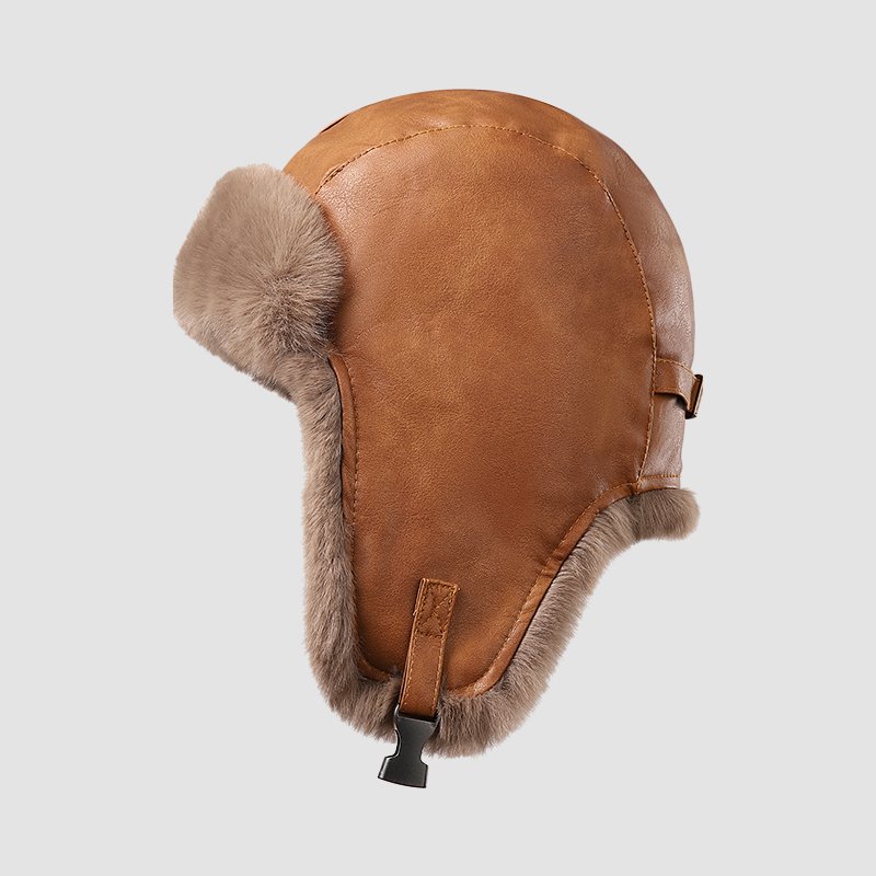 Fashion Windproof Bomber Russian Hat With Faux Fur Earflap aviator Cap Fur Outdoor Man Ear Warm Winter Hunter Hat