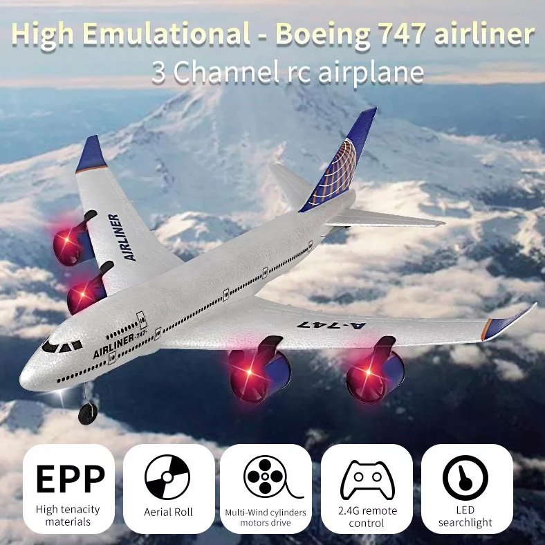 3 Ch Rc Airplane A380 Boeing 747 Mode Rc Plane Easy To Fly Stunt Roll 2.4ghz Remote Control Glider