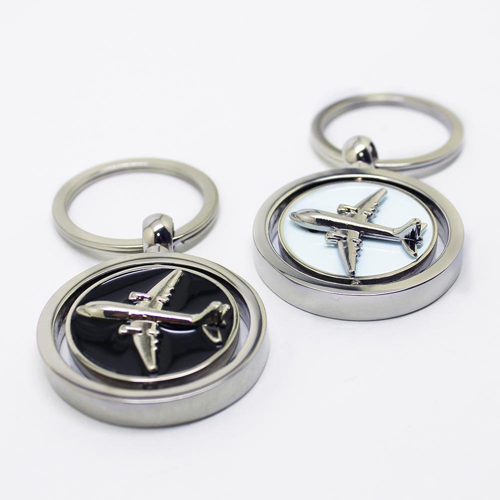 Keychain Accessories 3D Aircraft Spinner Personalized Logo Sublimation Blank Keyring Airplane Custom Metal Keychain Key Chain