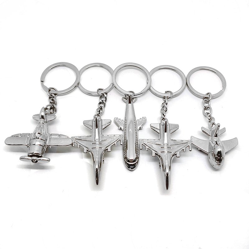 Keychain Accessories 3D Aircraft Spinner Personalized Logo Sublimation Blank Keyring Airplane Custom Metal Keychain Key Chain