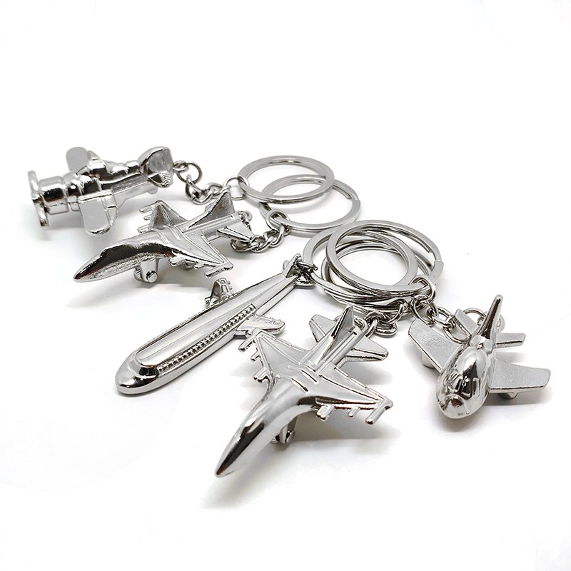 Keychain Accessories 3D Aircraft Spinner Personalized Logo Sublimation Blank Keyring Airplane Custom Metal Keychain Key Chain