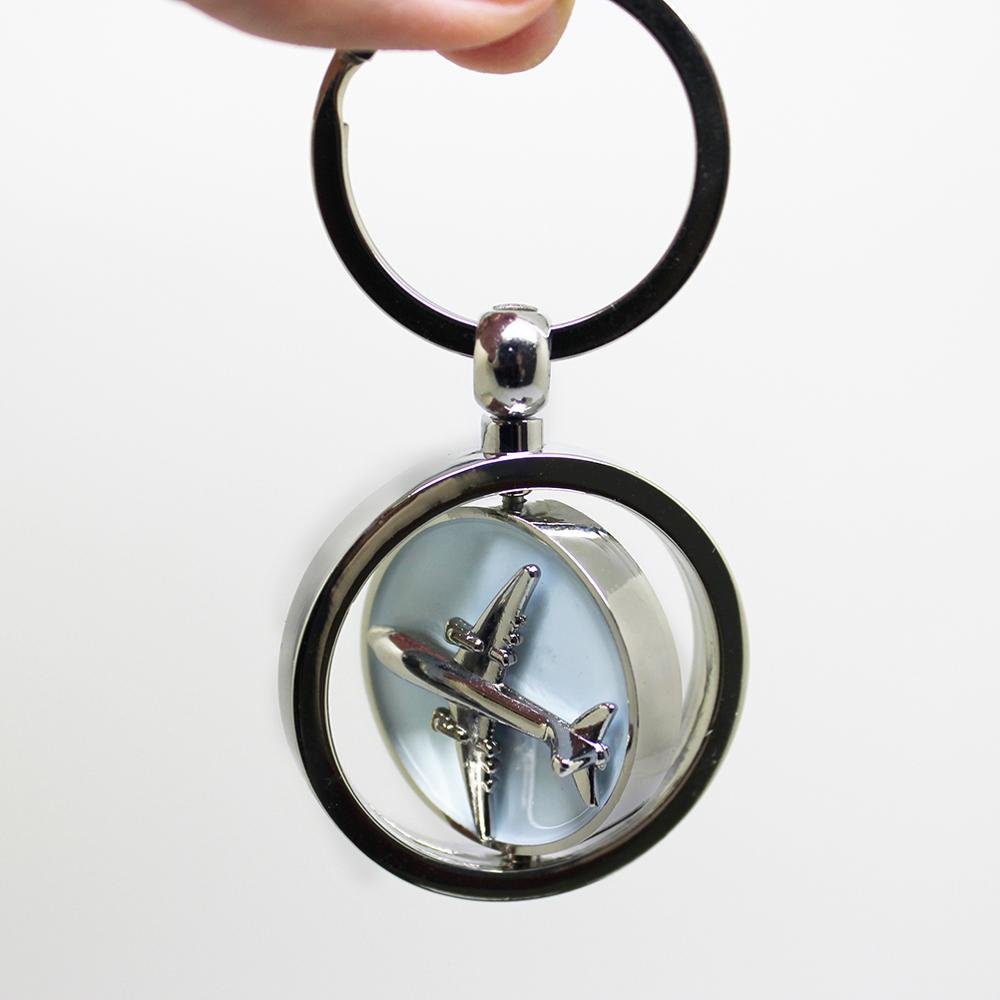 Keychain Accessories 3D Aircraft Spinner Personalized Logo Sublimation Blank Keyring Airplane Custom Metal Keychain Key Chain
