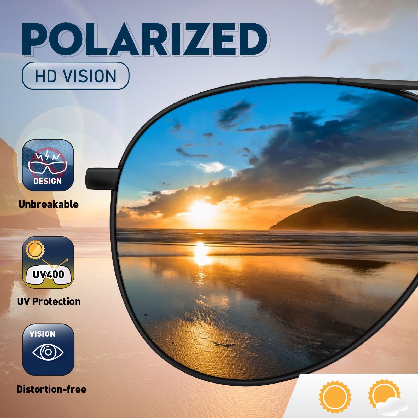 New Mens Aviator Sunglasses