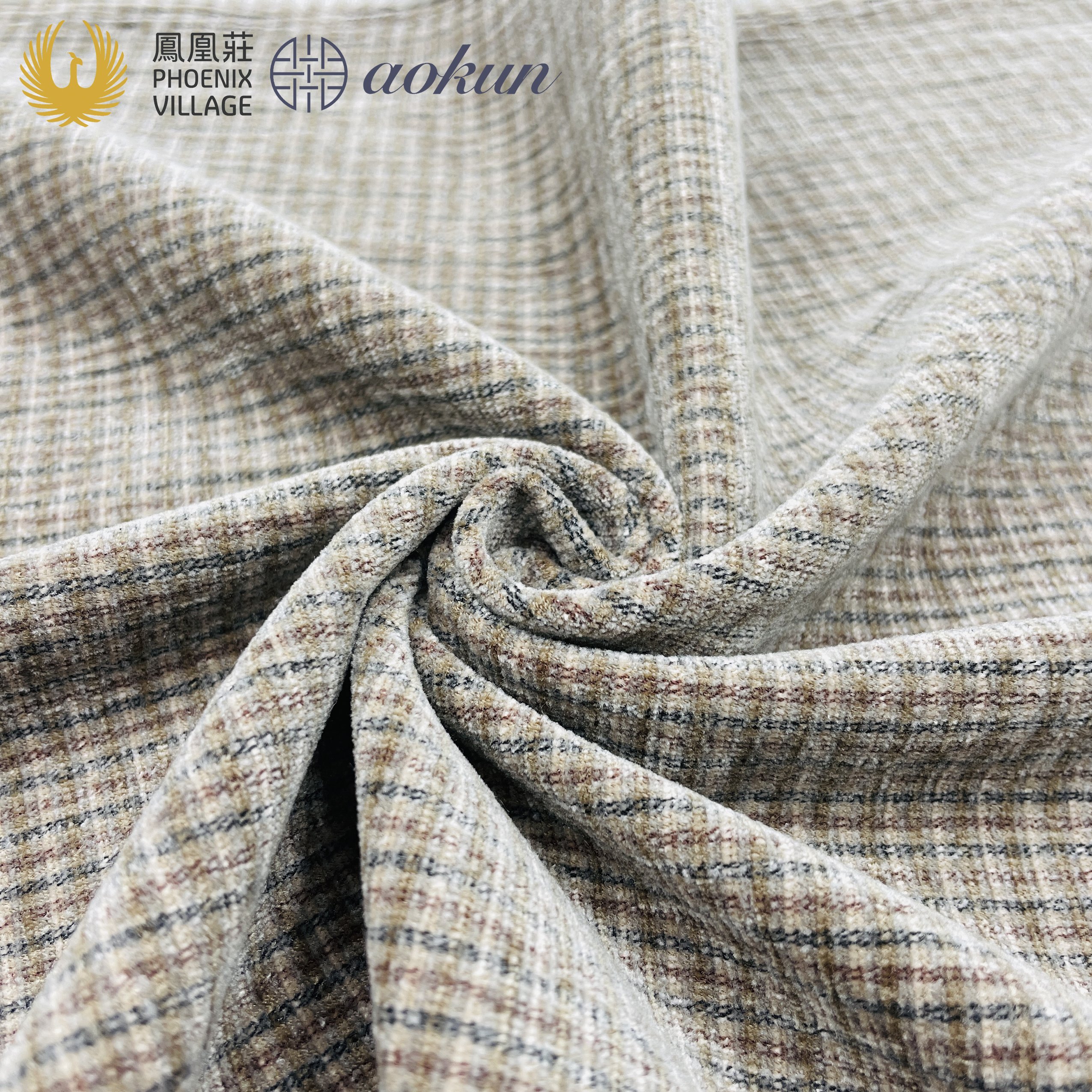 Chenille Fabric 97% Polyester 3% Spandex Super Soft Warm Stripe Chenille Woven Yarn Dyed Fabric for Fall and Winter Cloth