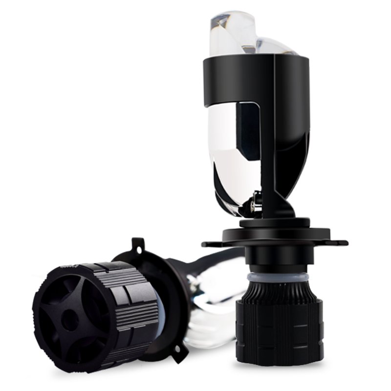 New Design Dual Projector LED Headlight Mini Projector Lens H4 High Low Beam Bi-projector 9003 HB2 for Car and Motorcycle