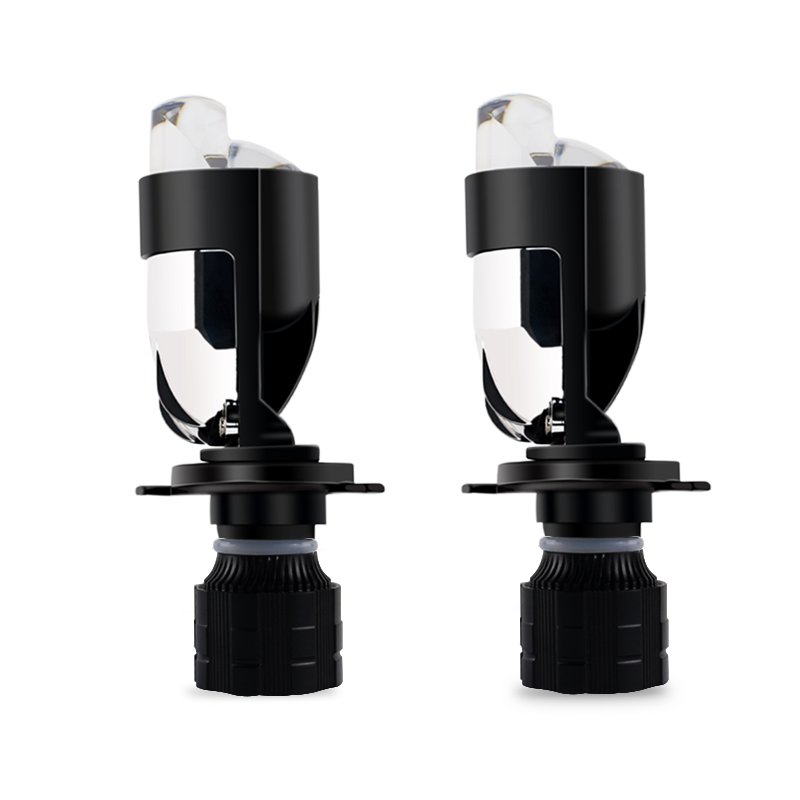 New Design Dual Projector LED Headlight Mini Projector Lens H4 High Low Beam Bi-projector 9003 HB2 for Car and Motorcycle
