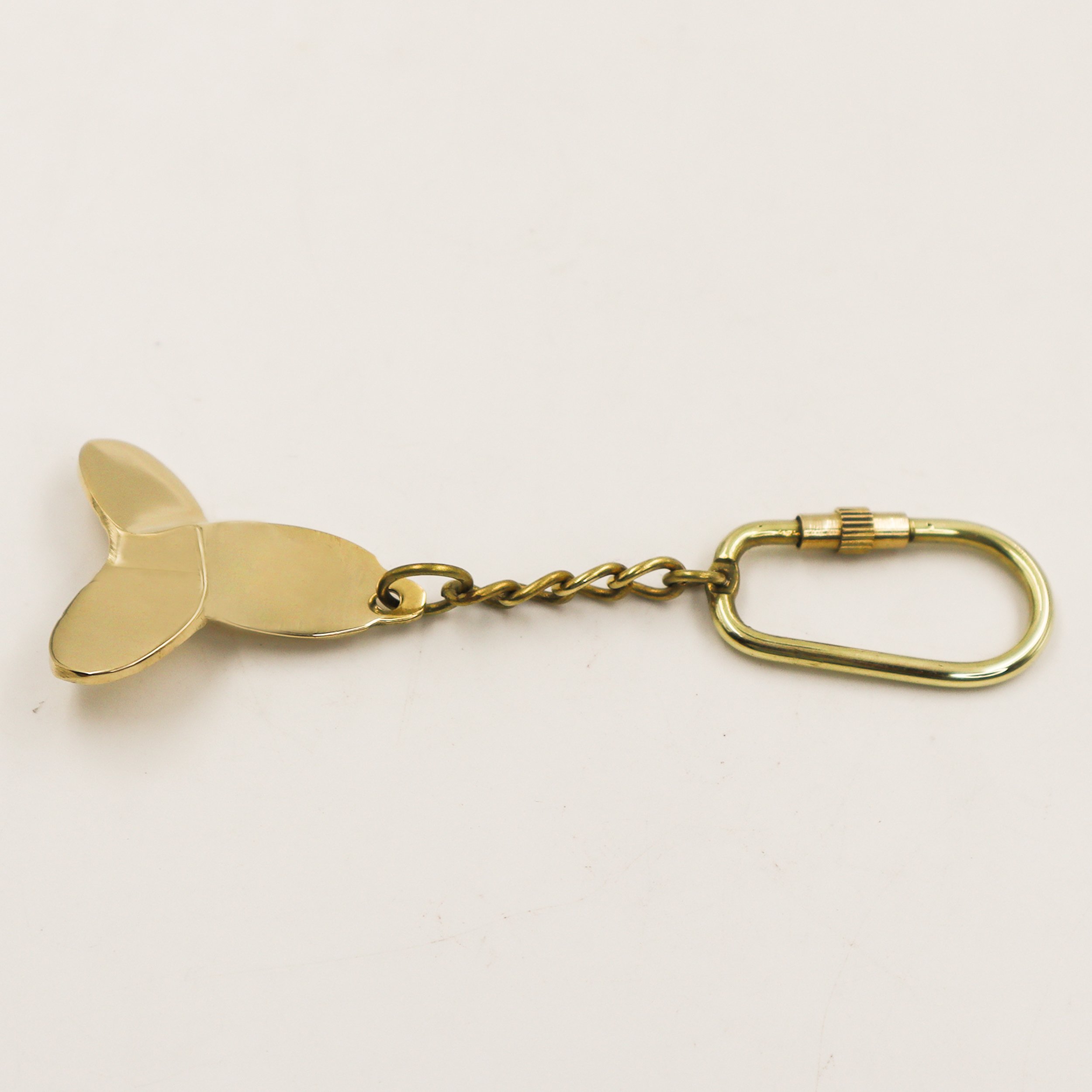 Brass Vintage Compass Keychain Boat and Airplane Propeller Charm Metal Gifts for Pilots Key Holder Accessory