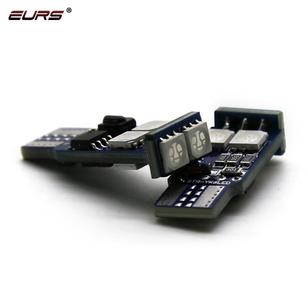 EURS RGB T10 3030 6SMD 12V 2W New Aluminium Remote Car LED Bulb RGB T10 194 W5W Color Changing High Light"