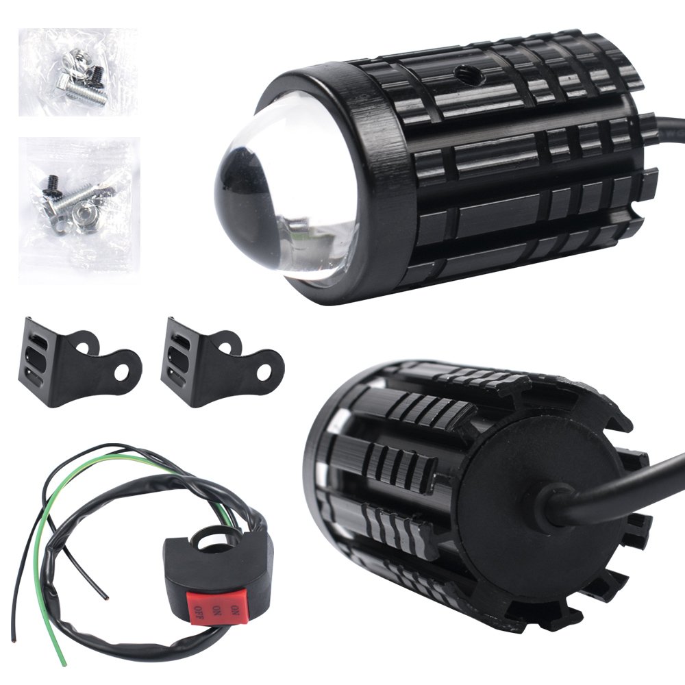 Casco Para Moto Mini Driving Lighting System Accessories 12V-80V Motorbike/Ebike LED Bulbs 12W Spot Headlight Fog Lamp