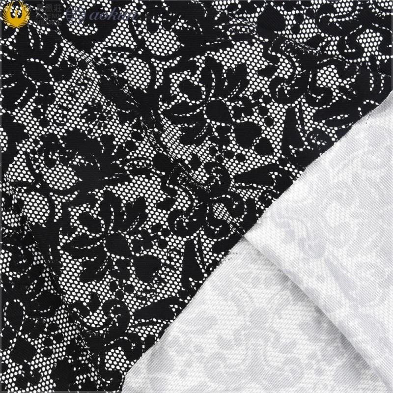 New Design Lace Print Double Faced Ponte Fabric Visecose Rayon Spandex Printed Fabric for Girls