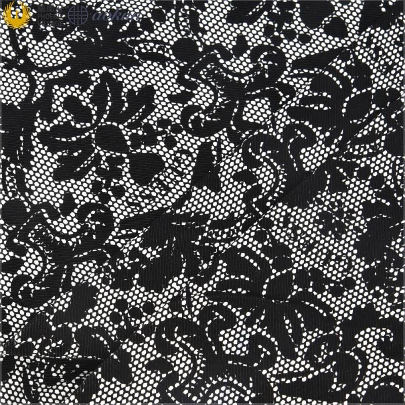 New Design Lace Print Double Faced Ponte Fabric Visecose Rayon Spandex Printed Fabric for Girls