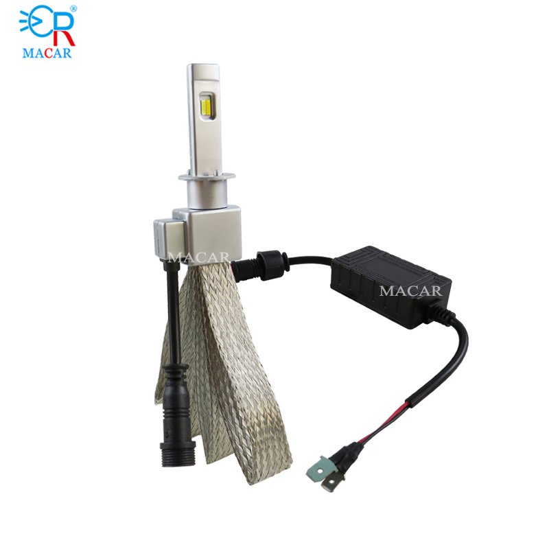 MACAR Customized H1 Front Led Headlight Tri-Color 90W 9000Lm Headlight 360 Degree Adjustable LED Lights for Car Motorcycle Truck