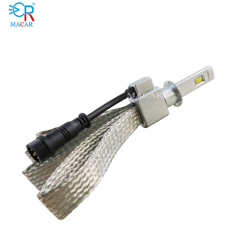 MACAR Customized H1 Front Led Headlight Tri-Color 90W 9000Lm Headlight 360 Degree Adjustable LED Lights for Car Motorcycle Truck