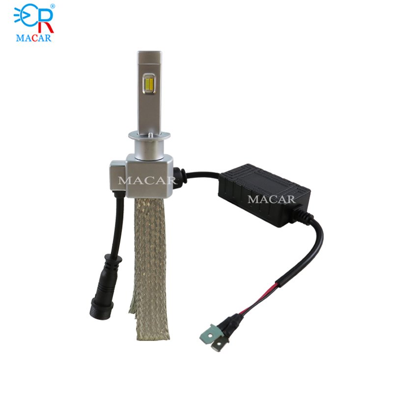 MACAR Customized H1 Front Led Headlight Tri-Color 90W 9000Lm Headlight 360 Degree Adjustable LED Lights for Car Motorcycle Truck