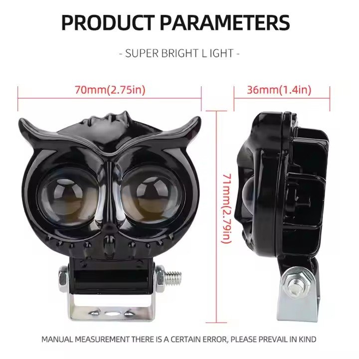 Owl Design Dual Color Led Motorcycle Fog Light Head Light Headlight Led Auxiliary Spot LED Car Lights for Motorcycle