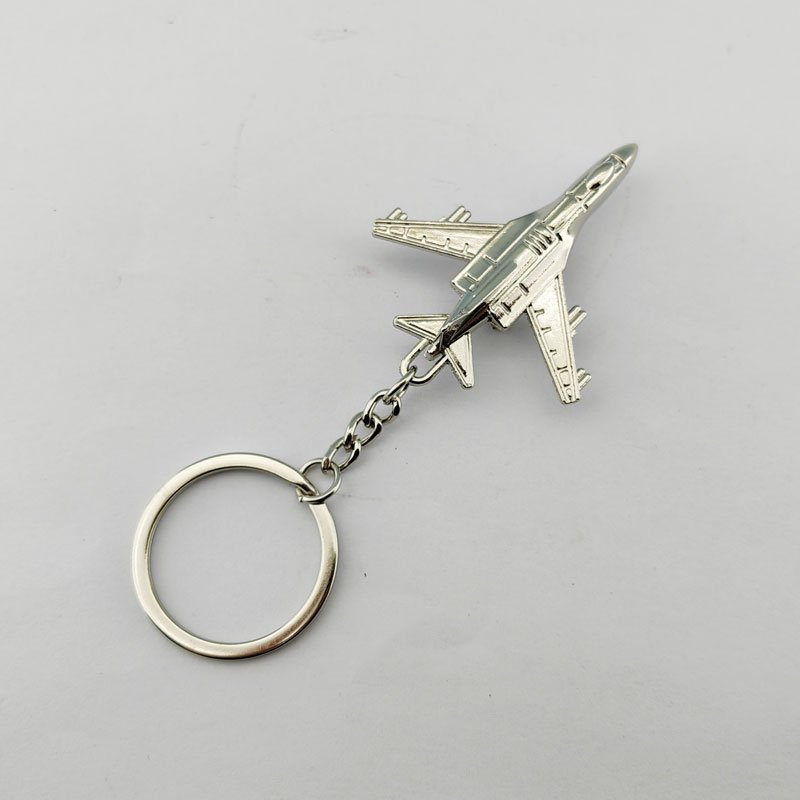 Kingtop Metal Airplane Keychain Metal Crafts J-20 Pendant Key Ring Aircraft Keychain for Aviation Enthusiast Pilot Gift