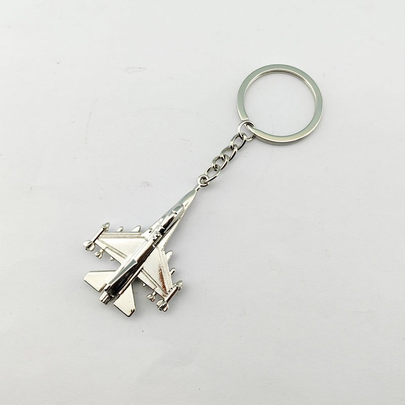 Kingtop Metal Airplane Keychain Metal Crafts J-20 Pendant Key Ring Aircraft Keychain for Aviation Enthusiast Pilot Gift