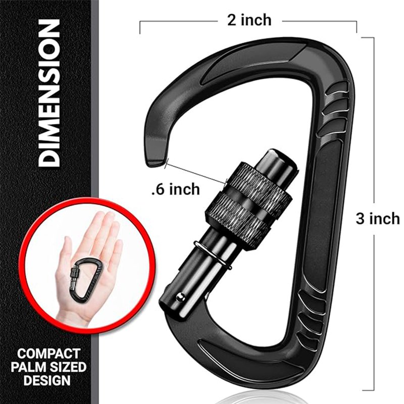 Heavy Duty 1200kg 7075 Aviation Aluminum 12KN Climbing Carabiner 7075 Aviation Aluminum Safety Lock Buckle