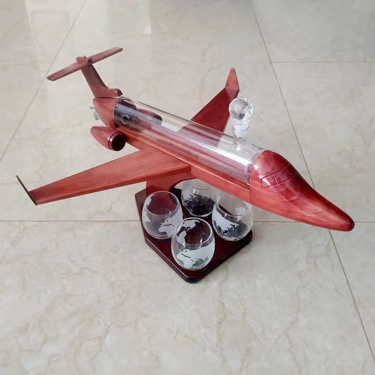 Handcraft Borosilicate Glass aircraft Shaped Fancy Glass Wine Bottles Whiskey bottle