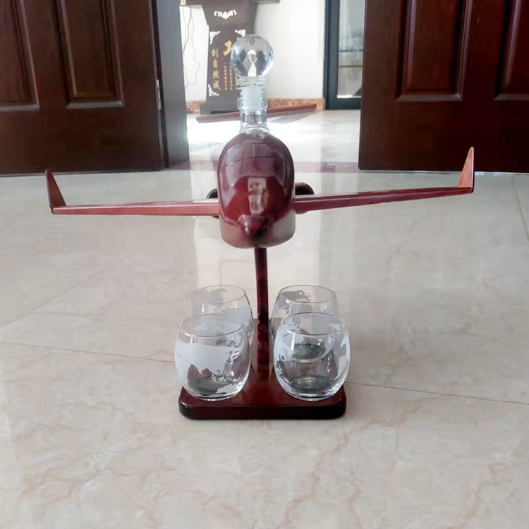 Handcraft Borosilicate Glass aircraft Shaped Fancy Glass Wine Bottles Whiskey bottle