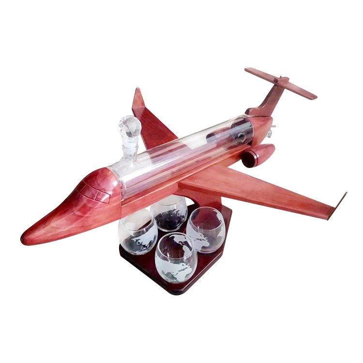 Handcraft Borosilicate Glass aircraft Shaped Fancy Glass Wine Bottles Whiskey bottle