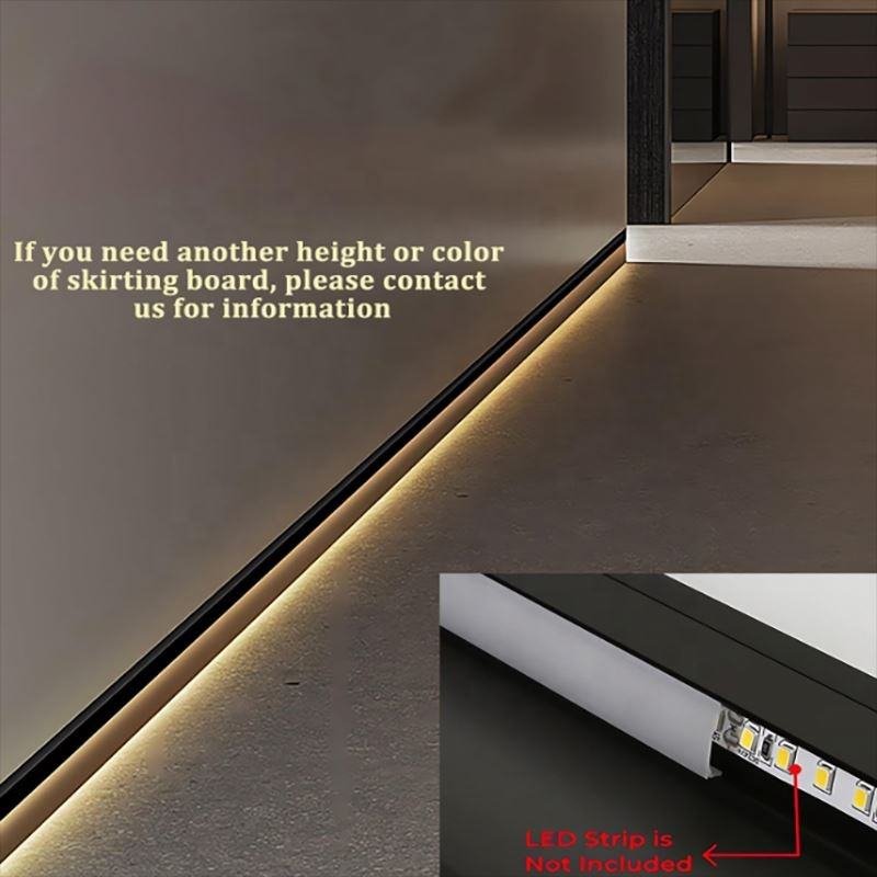 Aluminum Alloy LED Light Sunrise Baseboard Foshan Building Materials Floor Accessories Lamp Groove Skirting Building Hardware