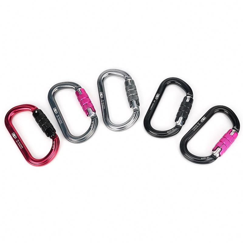 New Arrival Ce Certified 27kn 7075 Aluminum Oval Rock Climbing Auto Locking Carabiner
