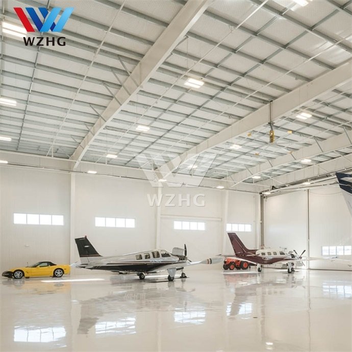 China Factory Manufacture Garages Large Span Steel Structure For Sale Space Frame Aircraft Hangar Design
