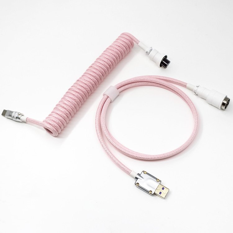 Custom Braiding Double Sleeved Cable with Type C Micro Usb Xlr Usb GX16 for Mechanical Gaming Keyboard Accessories