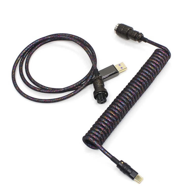 Custom Braiding Double Sleeved Cable with Type C Micro Usb Xlr Usb GX16 for Mechanical Gaming Keyboard Accessories