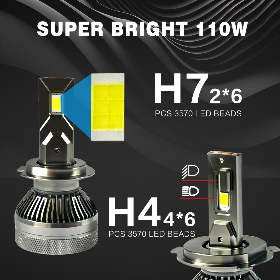 V23 H11 LED Headlights 9012 Car Bulb 6400Lm 9007 9006 60W Auto Car Accessories Lamps