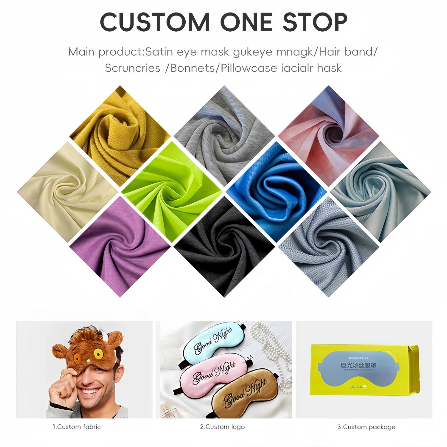100% Silk Sleep Mask Eye Mask for Man and Woman with Adjustable Headband Full Size Sleep Mask for All Night Sleep Travel & Nap