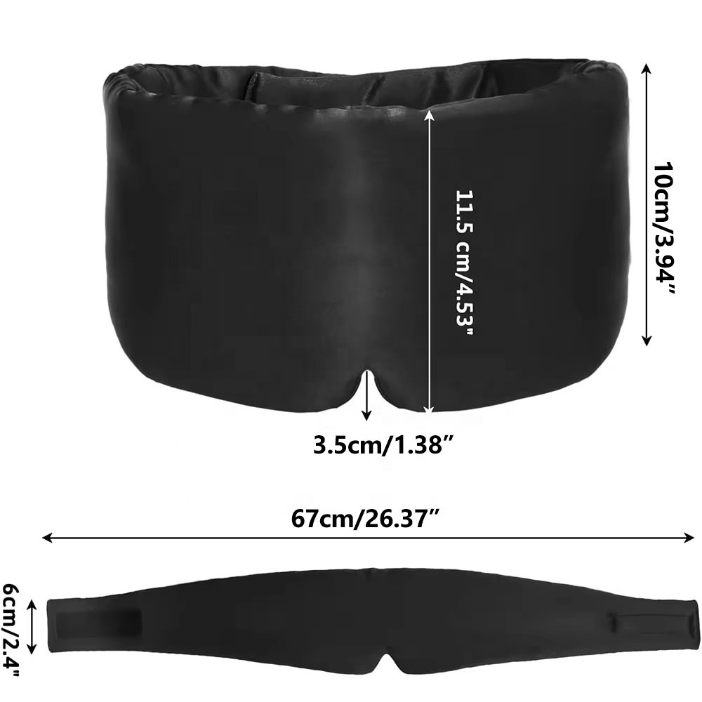 100% Silk Sleep Mask Eye Mask for Man and Woman with Adjustable Headband Full Size Sleep Mask for All Night Sleep Travel & Nap